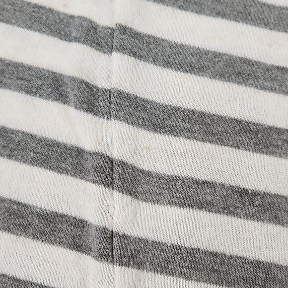 🐞Xhilaration Cream Striped Linen Blend Crop Batwing Top Medium - Picture 9 of 11